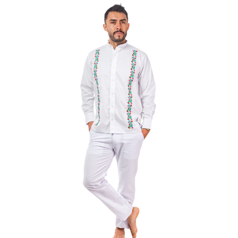 CONJUNTO EN LINO AMAZONICO NERU MANGA LARGA