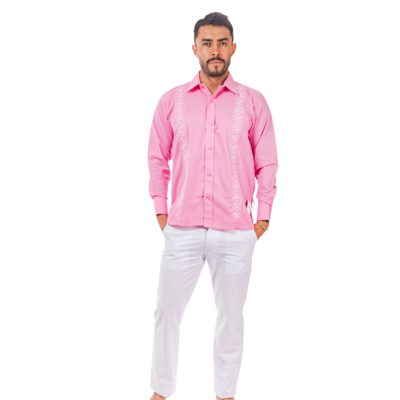 CONJUNTO EN LINO FUCCIA SANANDRESANO CAMISERO MANGA LARGA