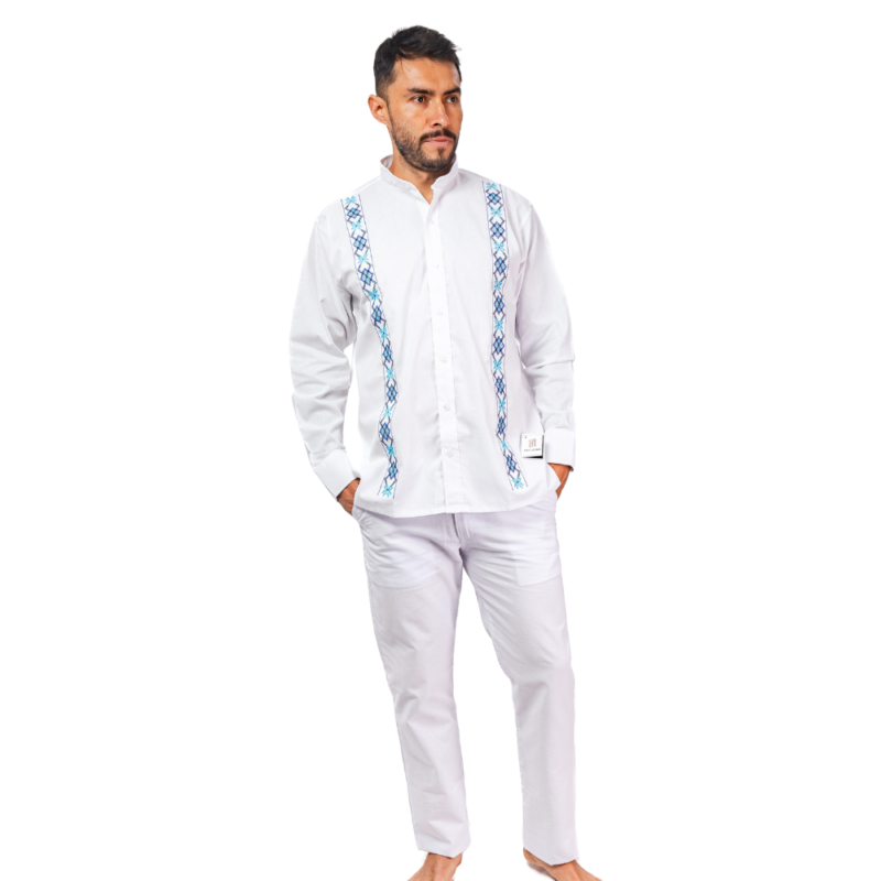 CONJUNTO EN LINO SANTANDEREANO NERU MANGA LARGA