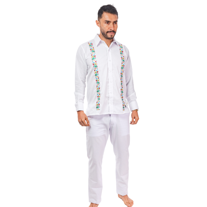 CONJUNTO EN LINO AMAZONICO CAMISERO MANGA LARGA