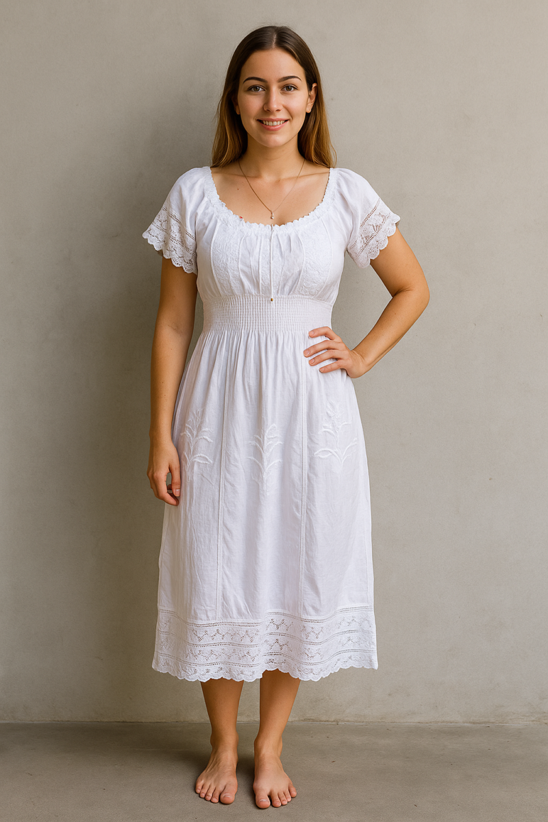 VESTIDO DAMA LARGO CON ENCAJE
