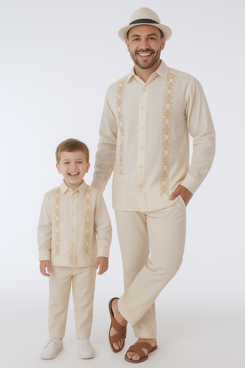 Conjunto Niño beige camisero ml