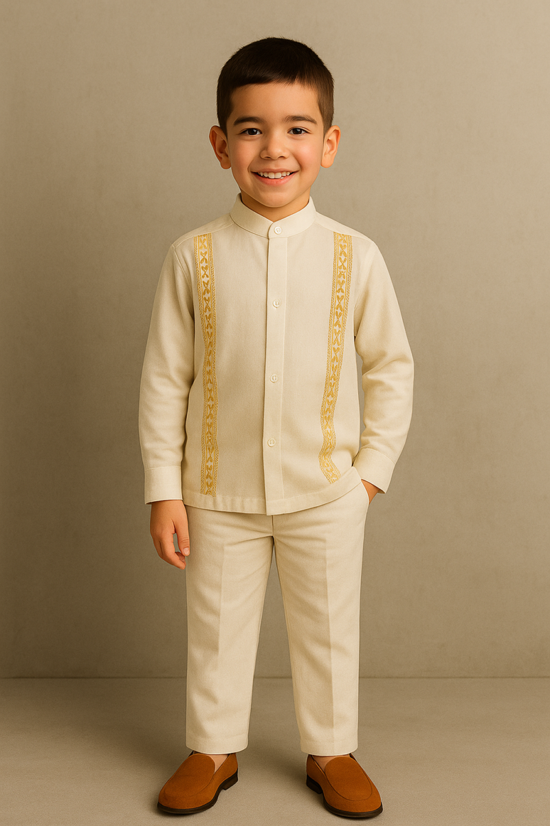 Conjunto Niño lino beige neru ml