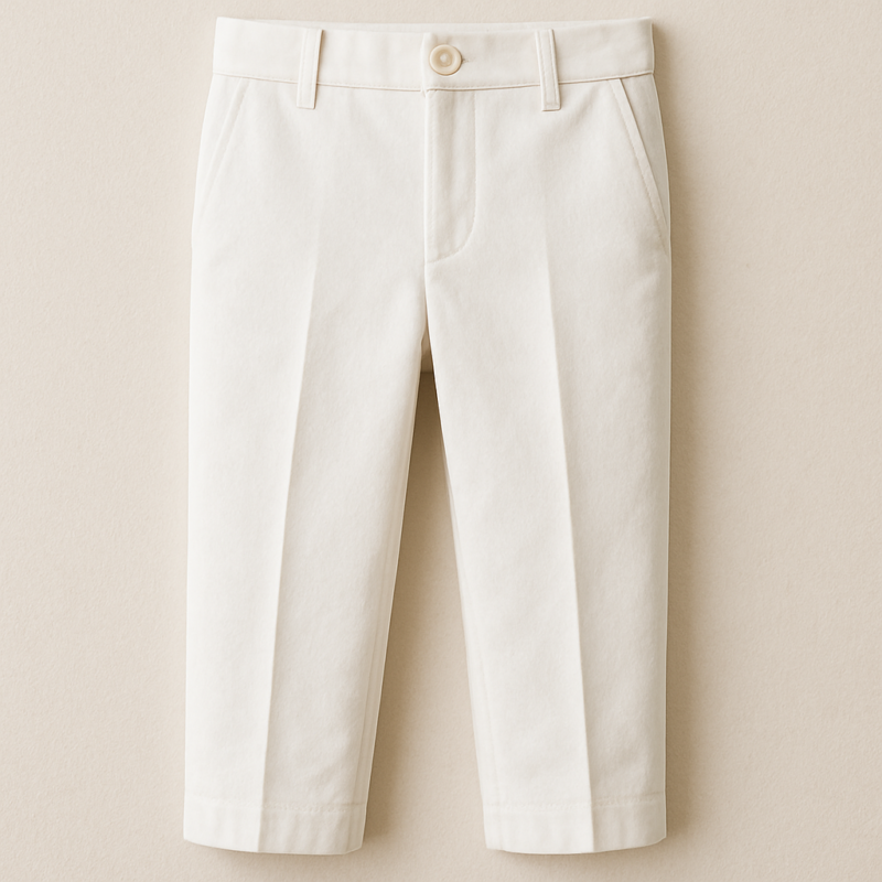 Pantalon lino niño blanco