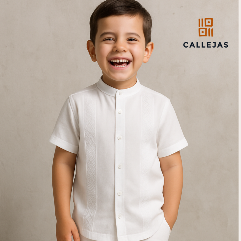 Guayabera Niño blanco neru mc