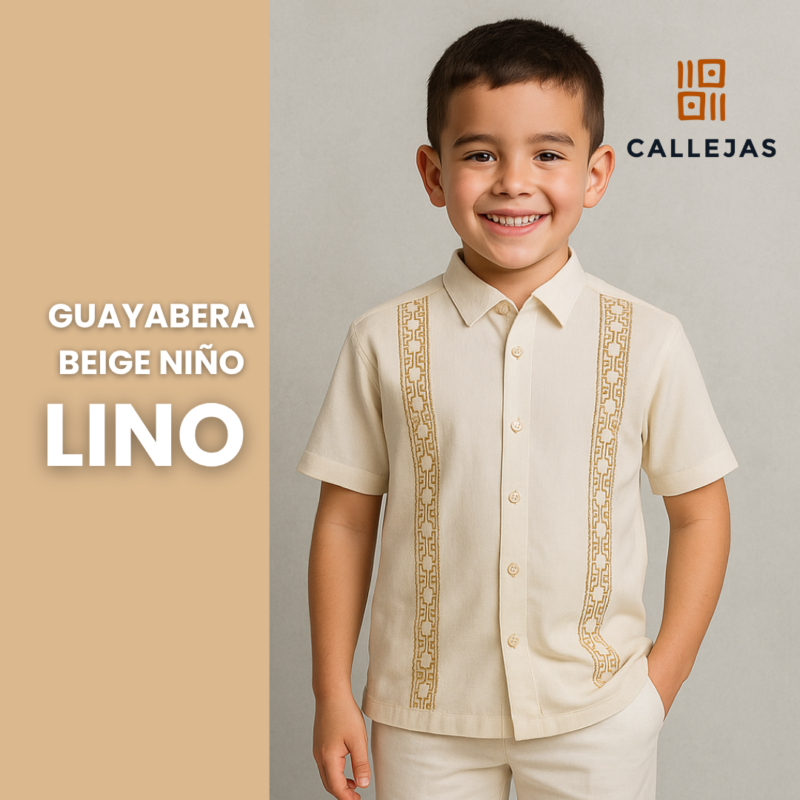 Guayabera Niño beige camisero mc