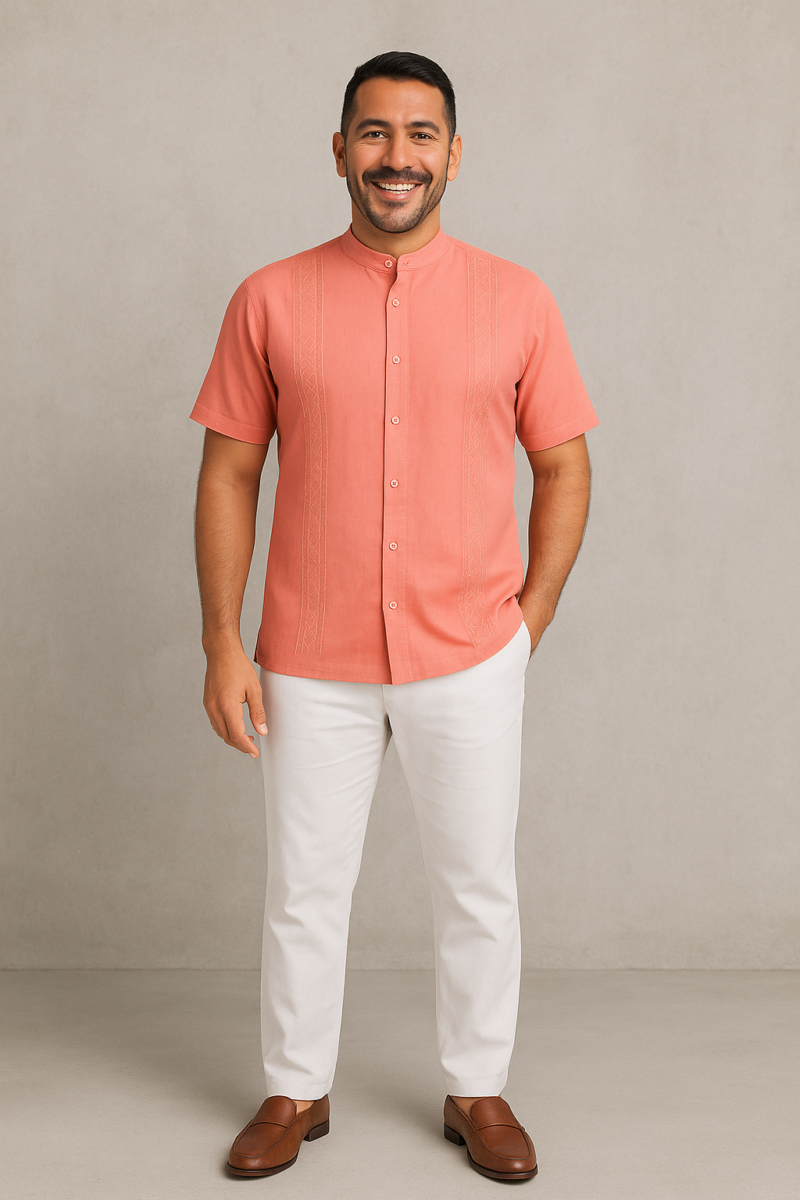 Conjunto lino salmon y pantalón blanco neru mc